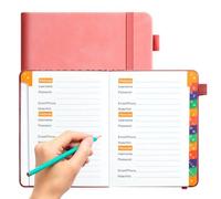 Mot de passe Keeper Notebook - Pocket Adresse Log Organizer, Secure Website Login Journal | Onglets alphabétiques avec indexation facile, solution de stockage de données pour les contacts