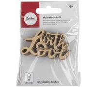 Mot en bois 6,3 x 3,7 x 0,3 cm - With Love Marron G