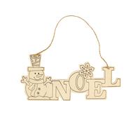 Mot En Bois Noël Avec Un Bonhomme De Neige 22 Cm