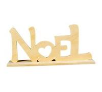 Mot Noël à poser - bois naturel - 20 x 9 x 4 cm - support à décorer, personnalisable Beige