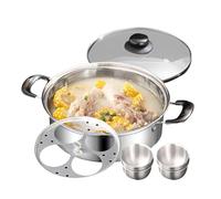 Mot pour cuillère de chemise en acier inoxydable - Padella 4 compartiments d'oeufs | Rust-Rust Non-Stick Multipurpose Steamer | Vapeur Cuociuova - Brunch et cuisine domestique