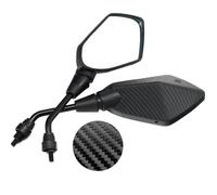 Mota Rétroviseurs Fibre De Carbone Universel Latéraux Pour Moto Quad Scooter Plastique Tige Filetée M10 Miroir Noir Aluminium