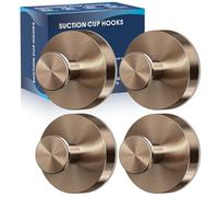 MOTAIPEAK Lot de 4 crochets à ventouse pour serviette de douche, sans perçage, pour mur de salle de bain, cuisine, verre, miroir, carrelage pour accrocher serviettes, peignoirs, luffa, bronze