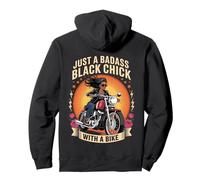 Motard Afro-Américain Sexy Femme Noire Moto Rider Sweat à Capuche