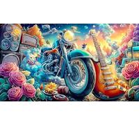 Motard aux Ailes d'ange sur Une Route enFlammée Puzzle 1000 pièces pour Adultes - Jeu Familial Difficile & Stimulant Activité à Domicile 38x26/1000pcs