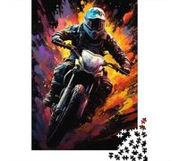 Motard Éclat Couleur Puzzle 1000 Pièces Puzzle pour Adultes Couleurs Vives Pièces découpées avec précision Cadeau détente 70x50cm/1000pcs