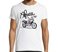 Motard Français T-Shirt Moto Homme, Dessin Africa Twin, 100% Coton, Blanc ou Gris chiné, 190gr/m², Coupe ajustée (Blanc, XXL, XX_l)