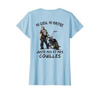 MOTARD Ni Dieu Ni Maitre Juste Moi Et Mes Couilles (dos) T-Shirt
