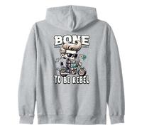 Motard Squelette drôle, Bone to Be Rebel Rocker Sweat à Capuche
