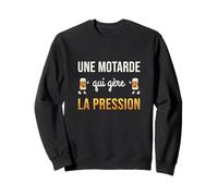 Motarde Qui Gère La Pression Humour Bière Moto Cadeau Apéro Sweatshirt