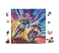 Motards 100 Pieces Casse-tête Expert Confirmé en Voitureton sans Déformation Très Difficile Niveau Expert Jeu De Société Collection Cadeau Premium 28x28cm
