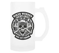 Motards Ne Le Faites Pas Obtenir Gris C'est Tasse À Bière En Verre Avec Poignée Beer Mug Drinking Cup