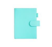 Moterm Étui en cuir pour Stalogy B6 - avec poche arrière, passant pour stylos et emplacements pour cartes (Pebbled-Aqua, B6+)