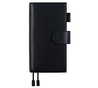 Moterm Housse en cuir pour Weeks Hobonichi - Compatible avec Hobonichi Weeks/Weeks Mega avec poche arrière (galets noirs)