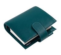 Moterm Pocket Luxe Ring Planer - Véritable Organiseur à Anneaux en Cuir (Teal Profond, Anneau de 30 mm)