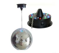 Moteur à boule disco avec télécommande avec vitesse réglable de 5 à 15 tr/min et 4 lumières LED colorées pour accrocher des boules disco de 15,2 à 38,1 cm pour événement (moteur de plafond)