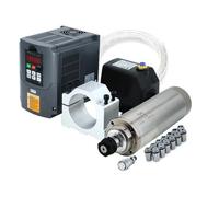 Moteur à broche CNC 2,2 kW 2200 W 220 V 400 Hz 24000 tr/min Broche refroidie à l'eau de 2,2 kW VFD + 80 mm de montage de broche + pompe à eau 75 W + 5 m de conduites d'eau + 13 pinces ER20 (1-13 mm)