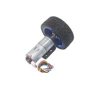 Moteur à courant continu DIY Motoréducteurs 6V 12V 24V DC engrenages avec encodeur et kit d'accouplement de roue 65 mm for robot bricoler Smart Car : 35 tr/min, tension 6 V)(24v,280RPM)