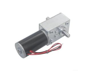 Moteur à engrenage sans fin à double arbre 24 V avec engrenages métalliques et roulements à billes intégrés pour compteurs de gaz intelligents, rideaux automatisés et actionnement robotique (12 V 470