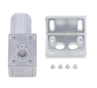 Moteur à engrenages à vis sans fin réversible, 24V DC, arbre unique de 12mm, 4 à 25kg.cm, autobloquant, avec Base pour Machines (10 tr/min)