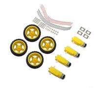 Moteur à engrenages CC 3 V-6 V + kit de roue de pneu pour Arduino DIY pour robot de voiture