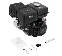 Moteur à essence 15 CV 4 temps OHV monocylindre 420 cm³, puissance maximale 9700 W, réservoir de 6,5 l, refroidi par air, avec démarreur à câble et sécurité anti-manque d'huile, idéal pour pompes à