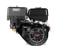Moteur à essence 15 CV Noir 4 temps 420 cc Moteur d'entraînement Moteur fixe 9 kW Refroidissement par air pour Kart Compresseur Générateur Nettoyeur haute pression Malaxeur à béton