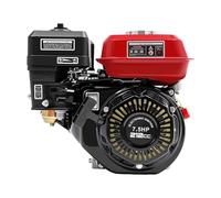 Moteur à essence 4 temps 7,5 CV - Noir - Monocylindre - Pour charge lourde - Moteur sur pied - Moteur industriel à 4 temps - 3600 tr/min - Pour Go Kart - 212 CC