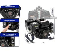 Moteur à gaz, 7,5 CV, monocylindre, 4 temps, refroidissement par air, noir