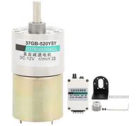 Moteur à Réduction DC 12V, Vitesse Réglable, Rotation CW/CCW, avec Support - Engrenages Métalliques, Couple Élevé, Usage Industriel et Micro Mécanique (10 millions/min)