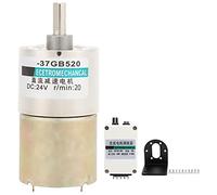 Moteur à réduction DC avec régulateur de support, moteur à engrenages basse vitesse 24 V CC/CV pour micro-machines, tous les engrenages en métal, mini moteur à vitesse réglable ave (20 tr/min)