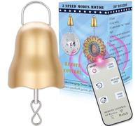 Moteur à vent alimenté par batterie, moteur à boule disco lente de 1 à 30 tr/min, avec télécommande, 3 modes de vitesse de rotation, boule miroir, carillon éolien