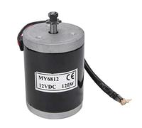 Moteur Balayé Electrique, Petit Moteur à Grande Vitesse de Brosse de 12V 120W Petit moteur à Engrenage DC à Aimant Permanent MY6812 avec Poulie à Courroie