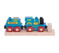 Moteur Bigjigs Rail Blue avec tender + 2 rails