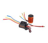 Moteur brushless F540 4370KV 4P avec variateur électronique de vitesse (ESC) brushless étanche 60A pour voiture RC 1/10 (orange)