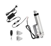 Moteur d'actionneur linéaire DC12V avec télécommande d'alimentation avec support de montage 750N 1000N 1500N 3000N moteur d'entraînement d'actionneur(750N 10mm.s silver,250mm Stroke)