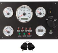 Moteur Dash Tableau de bord avec vitesse Niveau d'huile Pression Température de l'eau Tension Affichage rétro-éclairage rouge pour camping-cars 12V