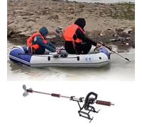 Moteur de Bateau D'hélice Manuelle Portable pour Kayak et Perceuse, Pagaie de Rechange pour Moteur de Bateau de Pêche, Outils pour Propulseur de Paddle sous-Marin(with Clamp,L-125cm(49 1/4"))