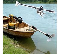 Moteur de Bateau Kit D'hélice pour Embarcation de Fortune, Moteur de Pêche à La Traîne Manuel D'urgence en Métal, Propulseur Orientable Portable pour Kayak ou Radeau(With Clamp,L-100cm(39 3/8"))