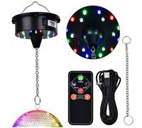 Moteur de Boule Disco avec Télécommande Rotation Réglable de 3 à 15 Tr/Min 18 LED pour Moteur de Boule à Facettes de 8 10 12
