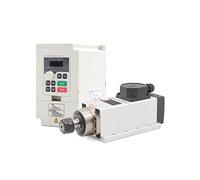 Moteur de broche, 2.2kw ER20 Kit de broche refroidi par Air 4 pièces roulements 0.01mm précision Type carré avec bride 2.2kw QL onduleur/VFD(Ceramic Bearings)