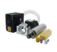 Moteur de broche, Broche de Machine-outil CNC 2200w 2.2kw 24000 tr/min ER20 broche de refroidissement par eau VFD 80w pompe à eau 80mm support ER20 pinces(YL VFD sliver,110)