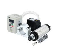 Moteur de broche, Broche de Machine-outil CNC 2200w 2.2kw 24000 tr/min ER20 broche de refroidissement par eau VFD 80w pompe à eau 80mm support ER20 pinces(RP VFD sliver,110)