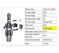 Moteur de scooter sous-marin 900 W, hélice de mer, batterie amovible, hélice de plongée adaptée à la plongée en piscine,Flexible(CM9-1Pro)