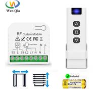 Moteur de volet roulant sans fil RF 433Mhz, interrupteur de stores, portée de télécommande de 70M pour stores électriques de rideaux de fenêtres, pas besoin de Wifi 1 Module 1 Remote
