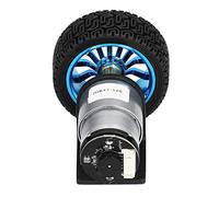 Moteur D'encodeur, DC12V 6mm D Axe DC Motoréducteurs Micro Haute Torsion Forte Puissance avec Roue de Support pour DIY Smart Car (1590RPM)