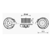Moteur électrique, ventilateur d'habitacle HIGHWAY AUTOMOTIVE 53033002HW