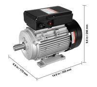 Moteur Electrique-VEVOR-2,2 kW-2800 tr/min-13,8A-CA 220-240V-Cadre 90L-B3-Arbre à Clavette 24 mm-Rotation CW/CCW-Machines Agricoles