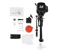 Moteur Hors-Bord, 2 Temps 55CC 3.6CV Axe Court Essence Moteur Hors-Bord 1 Cylindre Essence Moteur Bateau DéMarrage Manuel Des Hors-Bords Moteurs Marins Lourds Avec SystèMe D'Allumage CDI Et RéServoir