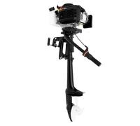 Moteur hors-bord 4 temps 4 CV (2,8 kW), refroidissement par air, démarrage manuel, 55 cc, noir, 94 x 30 x 26 cm, pour bateaux pneumatiques
